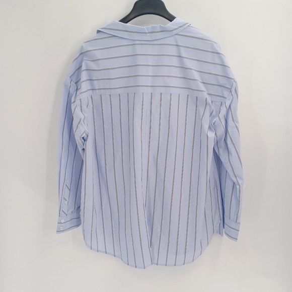 Sanctuary Slit Back Tunic Blouse in Angel Blue Stripe - Picture 3 of 7